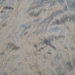 2 curtain panels blue silk-like lined